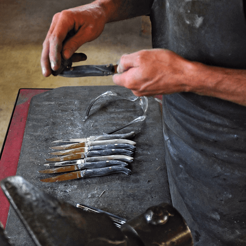 Laguiole Salad Servers, Horn