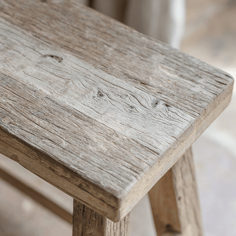 Ibo Reclaimed Wood Low Stool, Natural