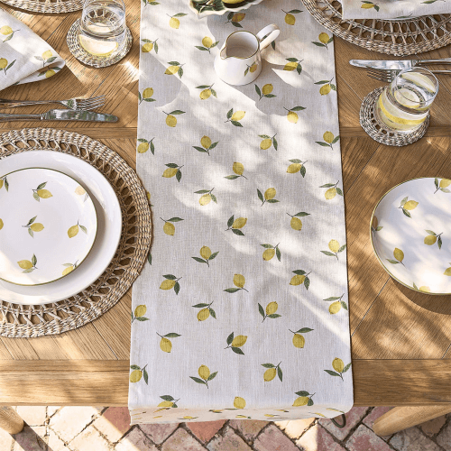 Image showing the Lemons Table Runner, Natural product.