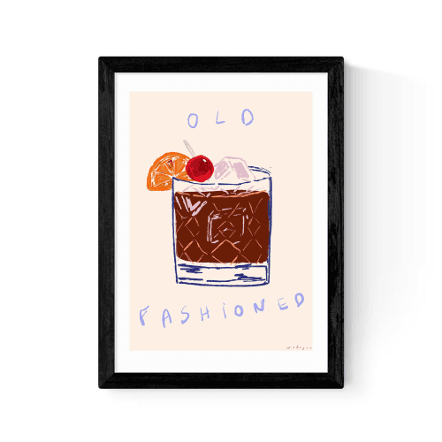 Image showing the Nia Beynon Old Fashioned Print, Black product.