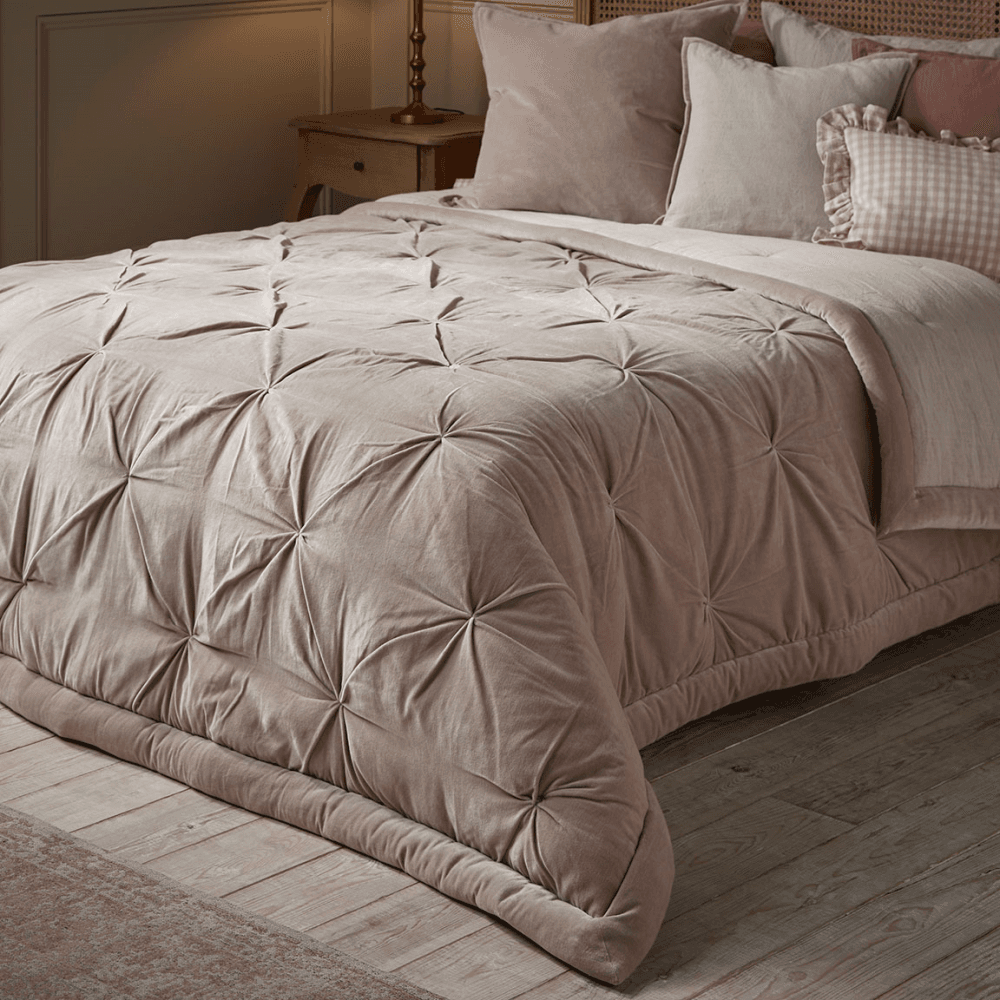 Pintucked Velvet Quilt