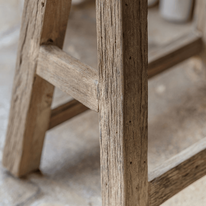 Ibo Reclaimed Wood Low Stool, Natural
