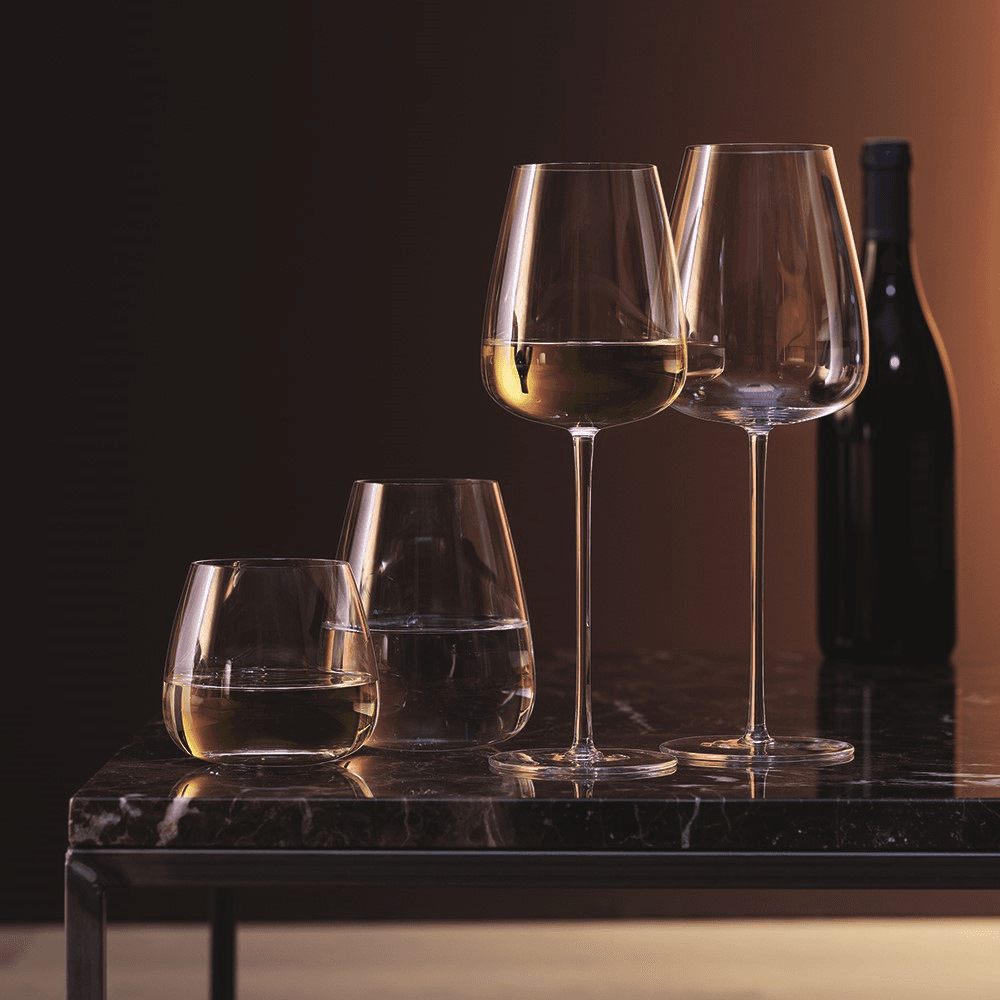 Wine Culture Pair of white wine goblets, clear