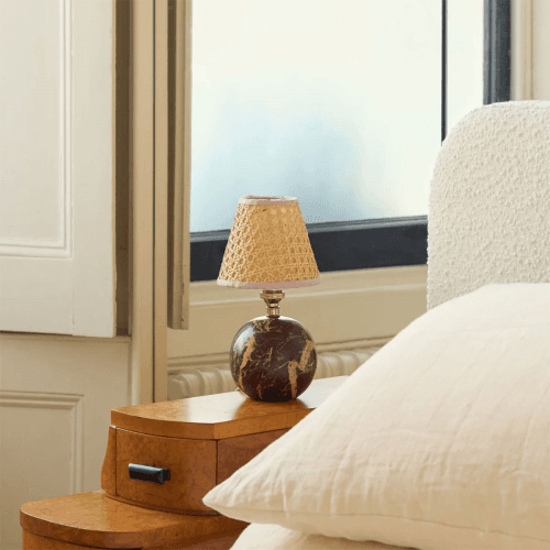 Image showing the Marble Ball Lamp Base, Red product.