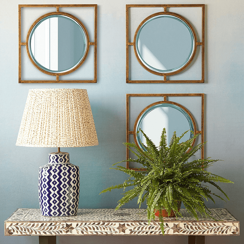 Circle link Mirror, Antique Gold