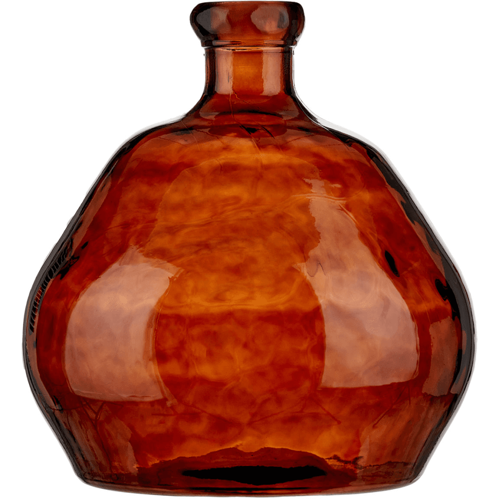 Organic Shaped Recycled Glass Vase, Pecan Brown