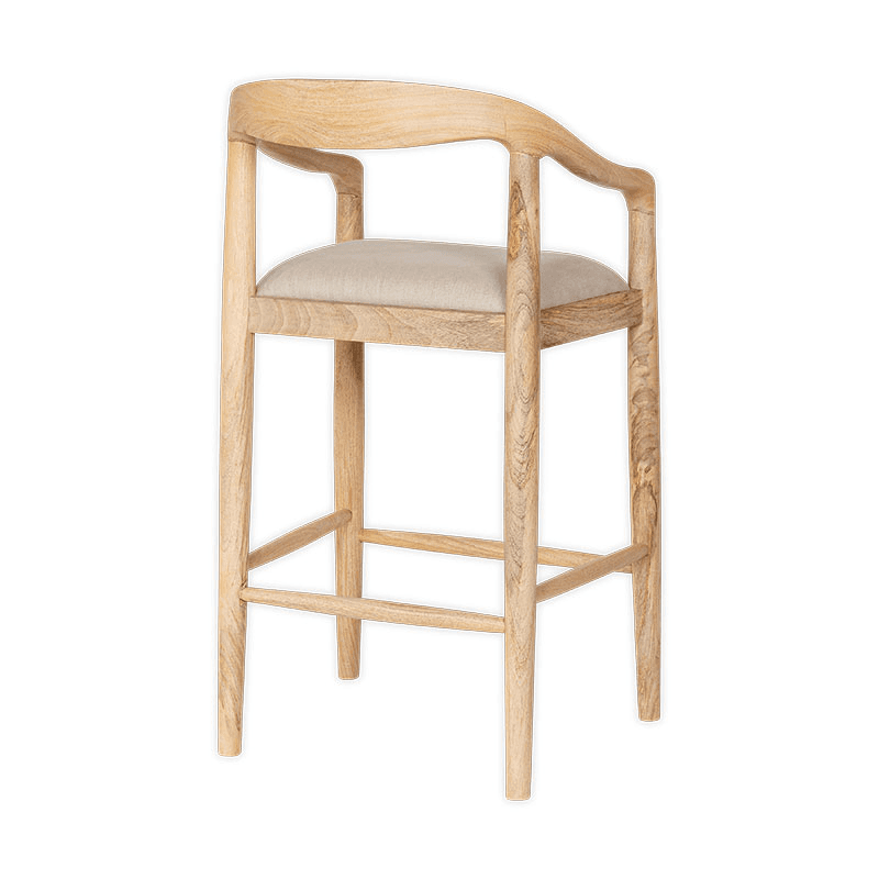 Anbu Mango Wood Counter Chair, Natural
