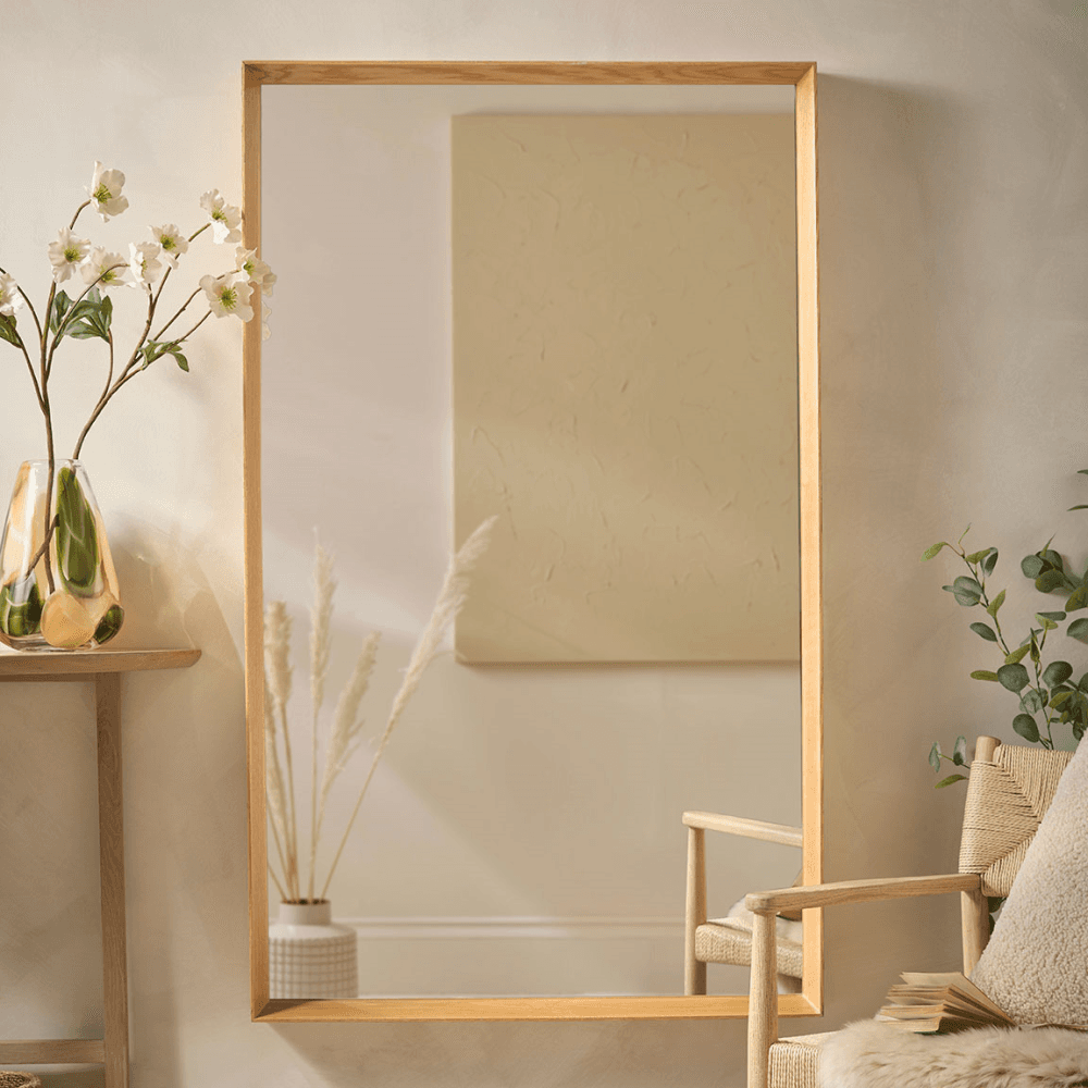 Deep Framed Oversized Mirror, Oak