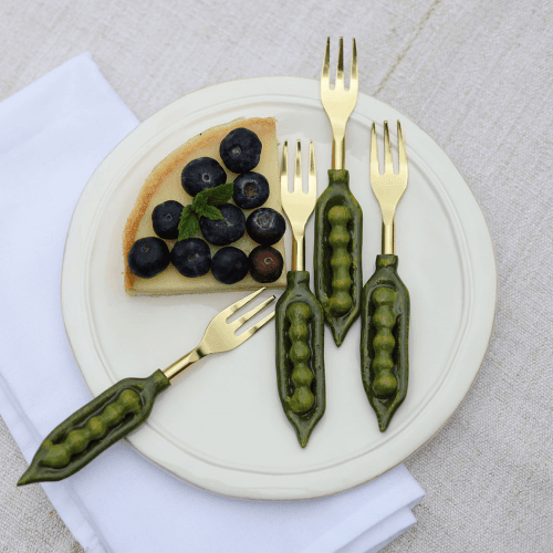 Image showing the Peas in a Pod Set of 4 Cake Forks, Green product.