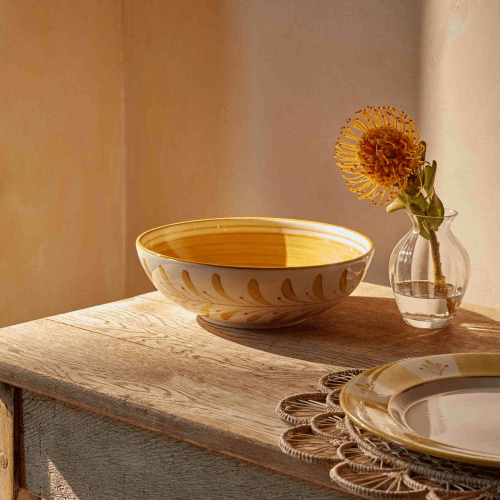 Image showing the Helecho Salad Bowl, Golden Yellow product.