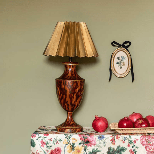 Image showing the Pleated Lampshade, Large, Brass product.
