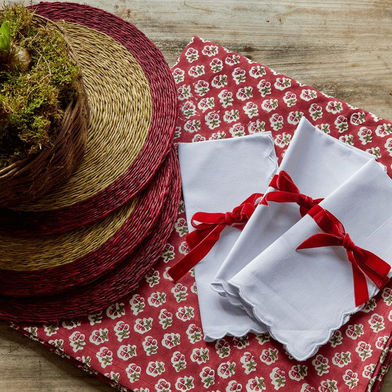 Mini Scallop Napkin, 45 x 45cm, White