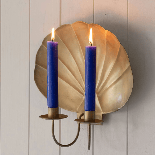 Image showing the Shell Wall Sconce, Antiqued Brass product.