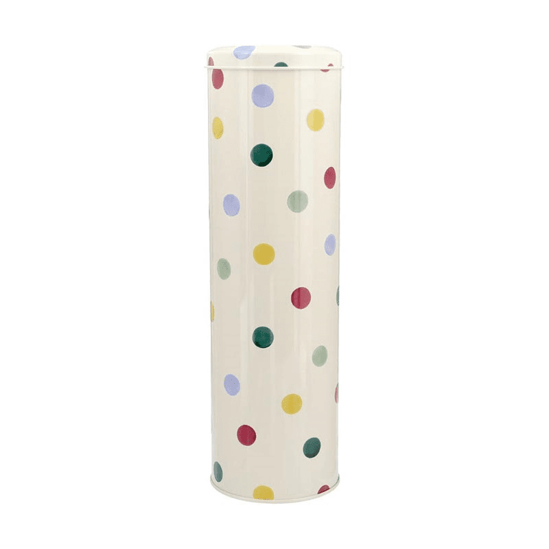 Polka Dot Extra Tall Tin, 10cm x 30cm