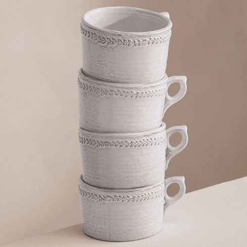 Image showing the Hillcrest Set of 4 Mugs, White product.