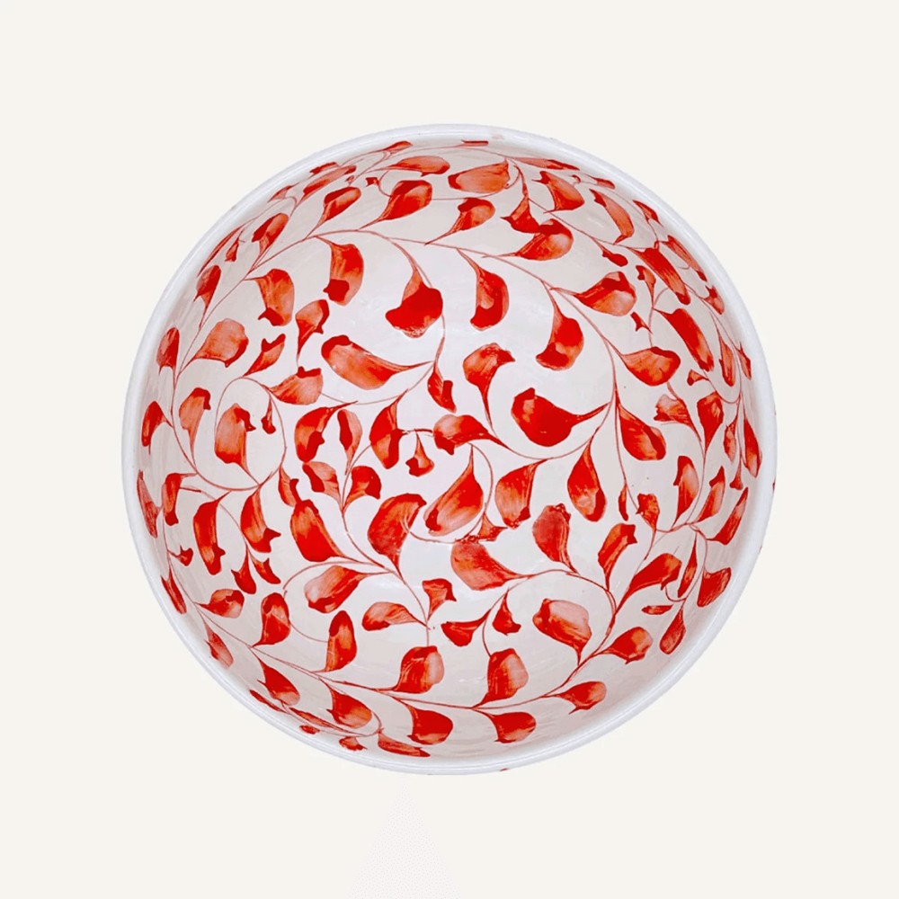 Scroll Medium Bowl, Red
