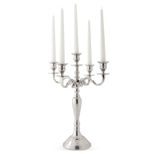 Image showing the Classic 5 arm candelabra, 38cm, Aluminium And Nickel product.