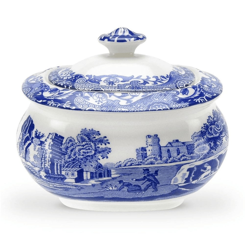 Blue Italian Covered Sugar Bowl