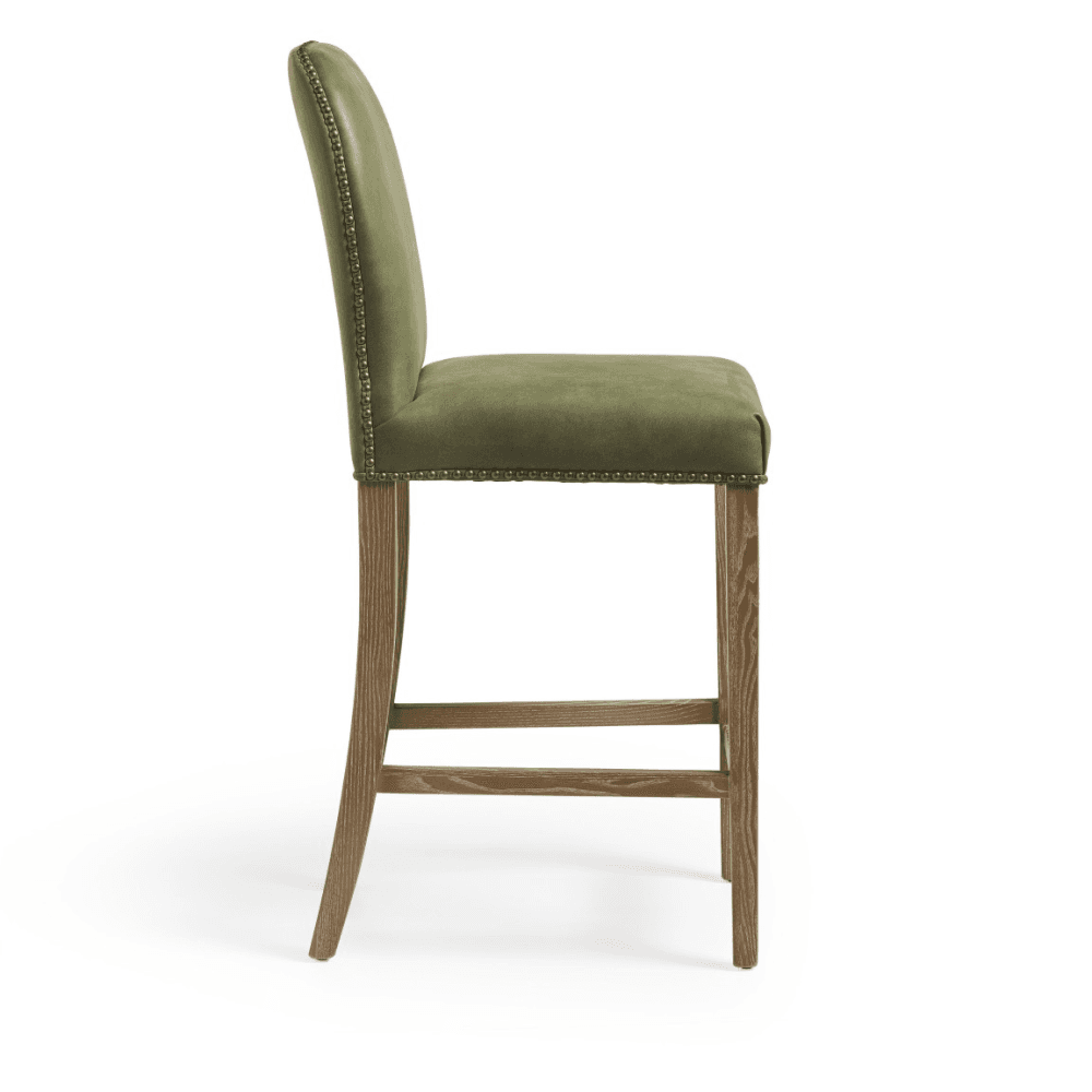 Stafford Leather Bar Stool, Spruce