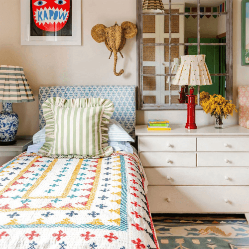Image showing the Tangier  Stripe Frilly Cushion product.
