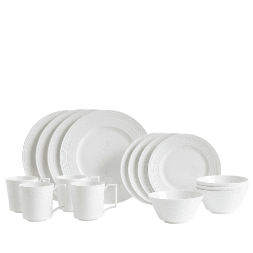 Image showing the Intaglio 16 Piece Dinner Set, White product.