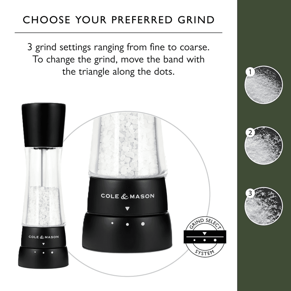 Derwent Salt & Pepper Mill Set, Matt Black