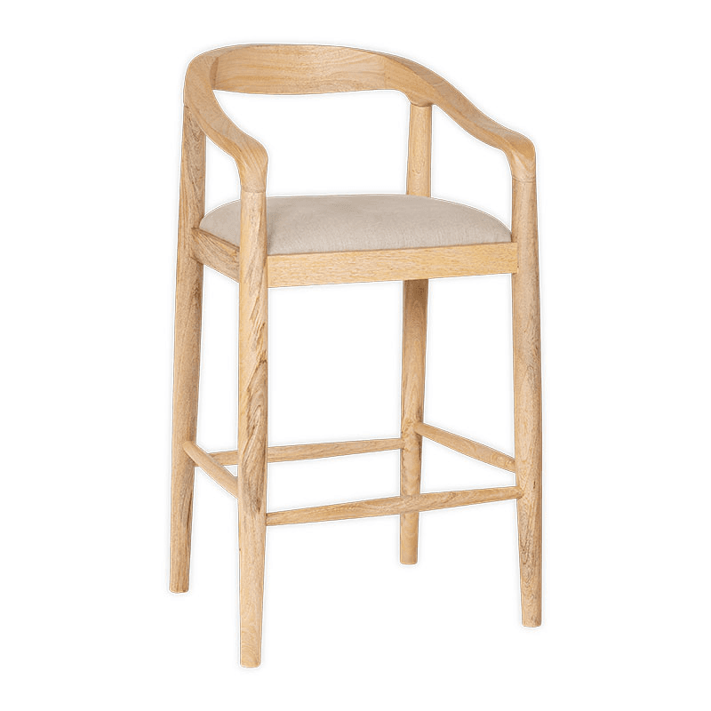 Anbu Mango Wood Counter Chair, Natural