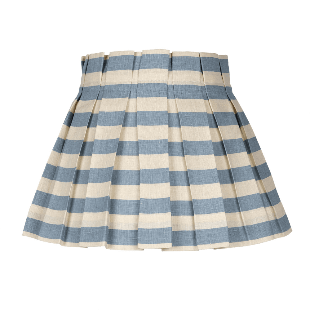 Tangier Stripe Linen Structured Box Pleat Lampshade