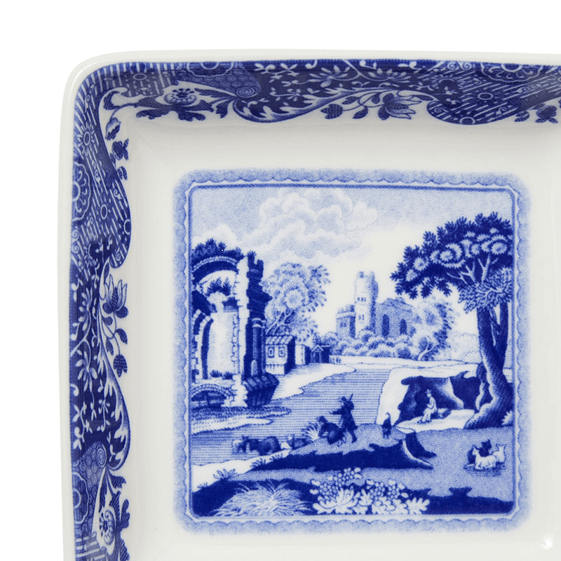 Blue Italian Set of 4 Dishes, L8 x W8cm, Blue