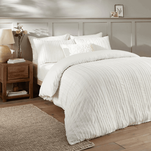 Image showing the Harrison Stripe Tufted Soft Touch Duvet Cover Set product.