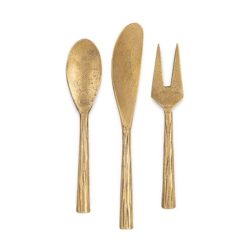 Image showing the Roda Serving Set, Antique Brass product.