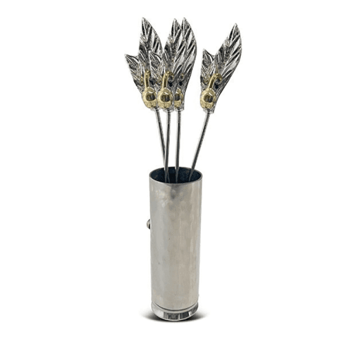 Image showing the Olive Set of 4 Picks, Silver product.