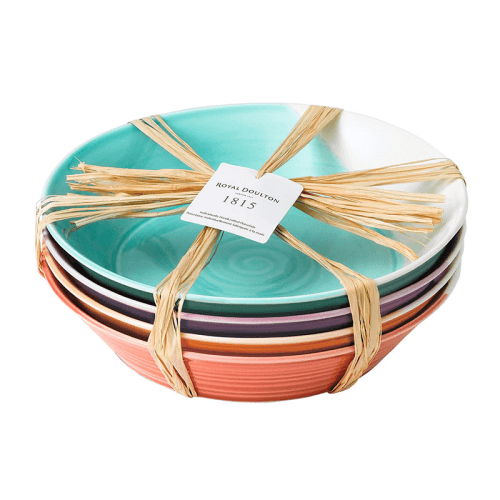 Image showing the 1815 Brights Set of 4 Pasta Bowls, Mixed Colours product.