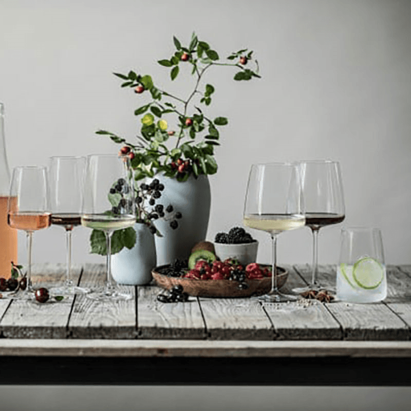 Vivid Senses Set of 2 Crystal White Wine Glasses, 363ml, Clear