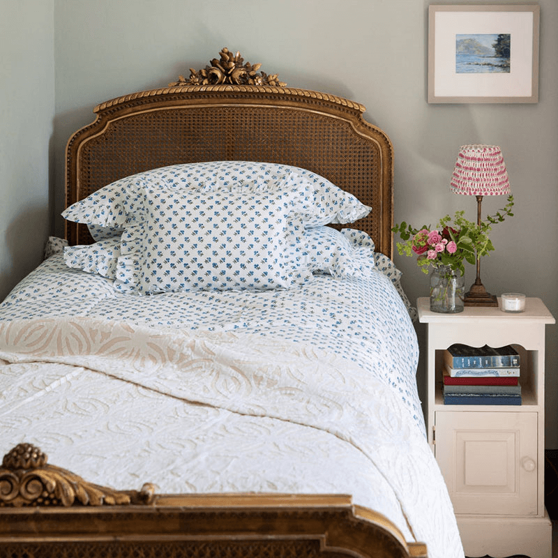 Cut Work Applique King Size Bedspread, White
