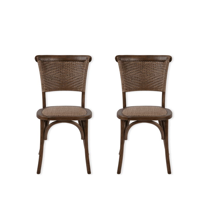 Fyfield Set of 2 Stacking Dining Chairs, Elm Wood