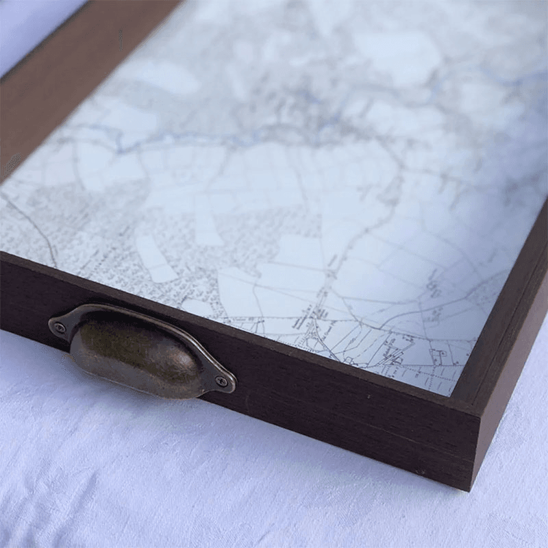 Personalised Drinks Tray with Map Voucher, 55 x 38cm, Dark