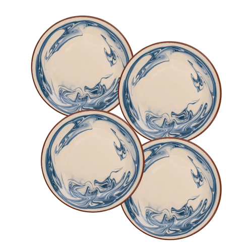 Image showing the Marbre Set of 4 Side Plates, Blue product.
