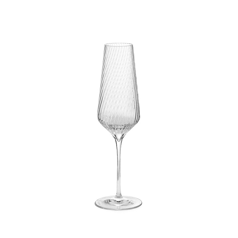 Vera Wang Swirl Set of 2 Champagne Flutes, 270ml, Clear