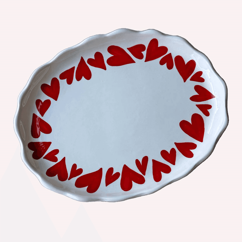 Love Heart Platter, Red