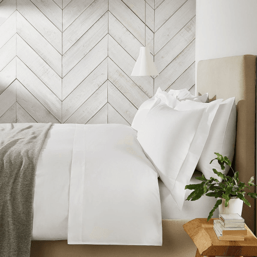 Image showing the Egyptian Cotton Sateen Oxford Pillowcase, White product.