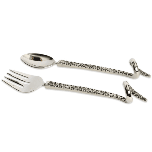 Image showing the Octopus Salad Servers, Silver product.