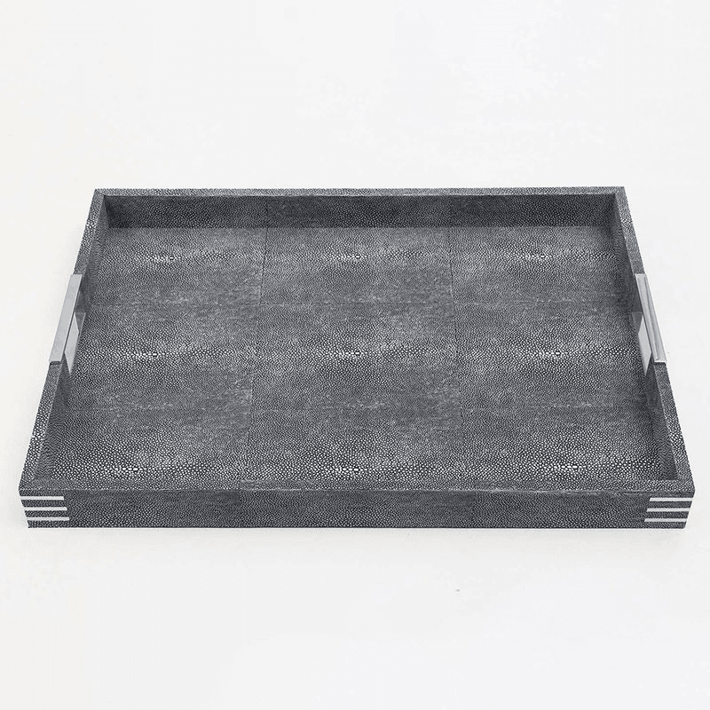 Chandler Rectangular Drinks Tray, Charcoal Grey