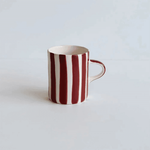 Image showing the Demi Candy Stripe Mug, Paprika product.