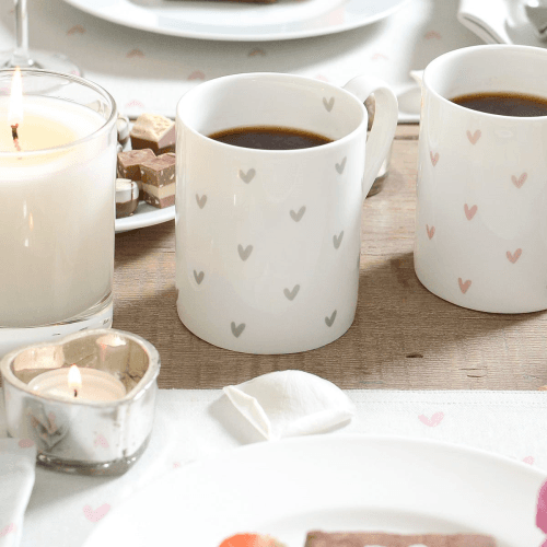 Image showing the Grey Hearts Mug, Grey product.
