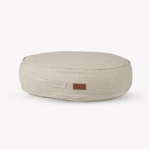Image showing the Oaklands Stripe Pet Cushion Oval, H15 x W66cm, Fern product.