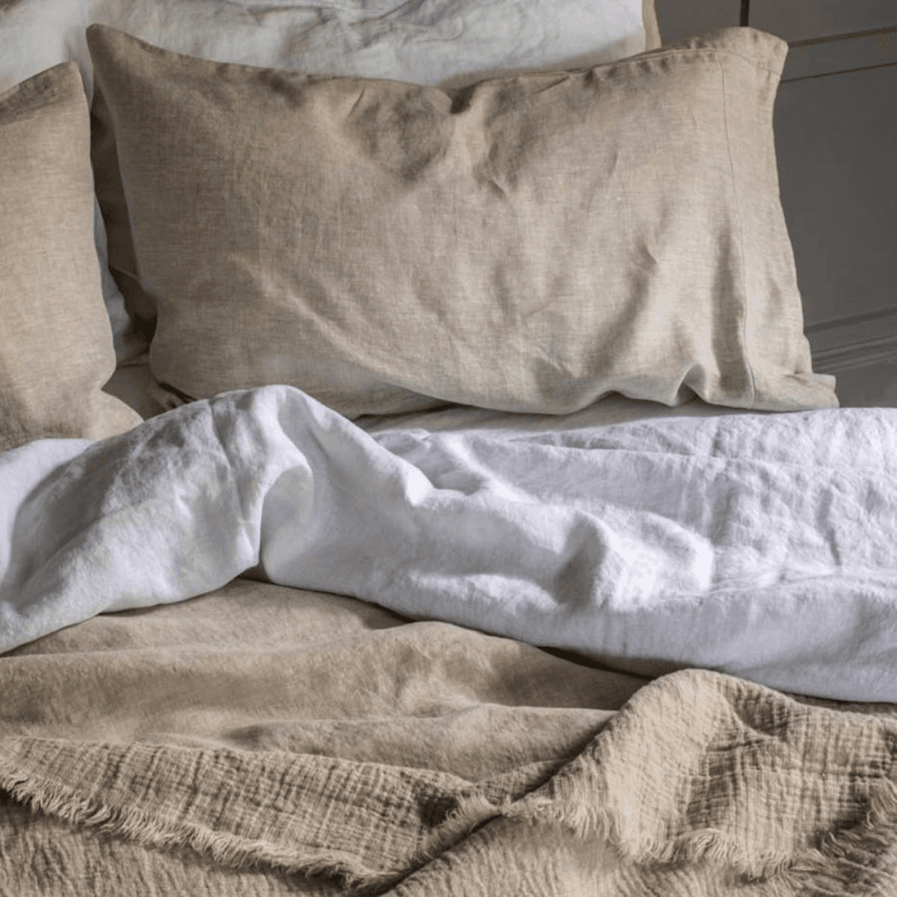 Oatmeal Linen Duvet Cover, King