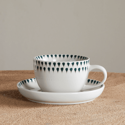 Image showing the Juniper Drop Cup & Saucer, Green product.