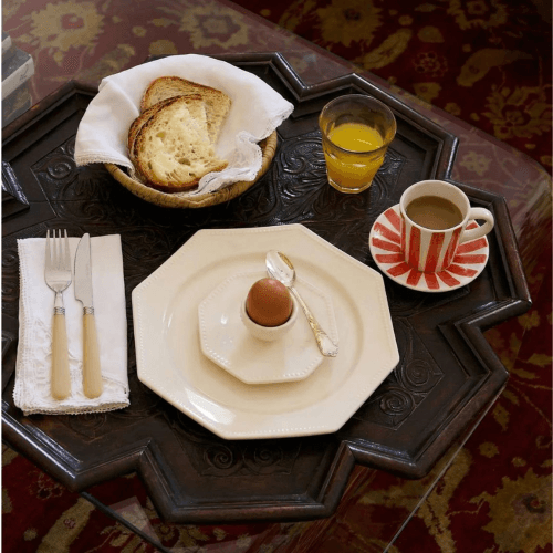 Image showing the Stripes Espresso Cup & Saucer, Red product.