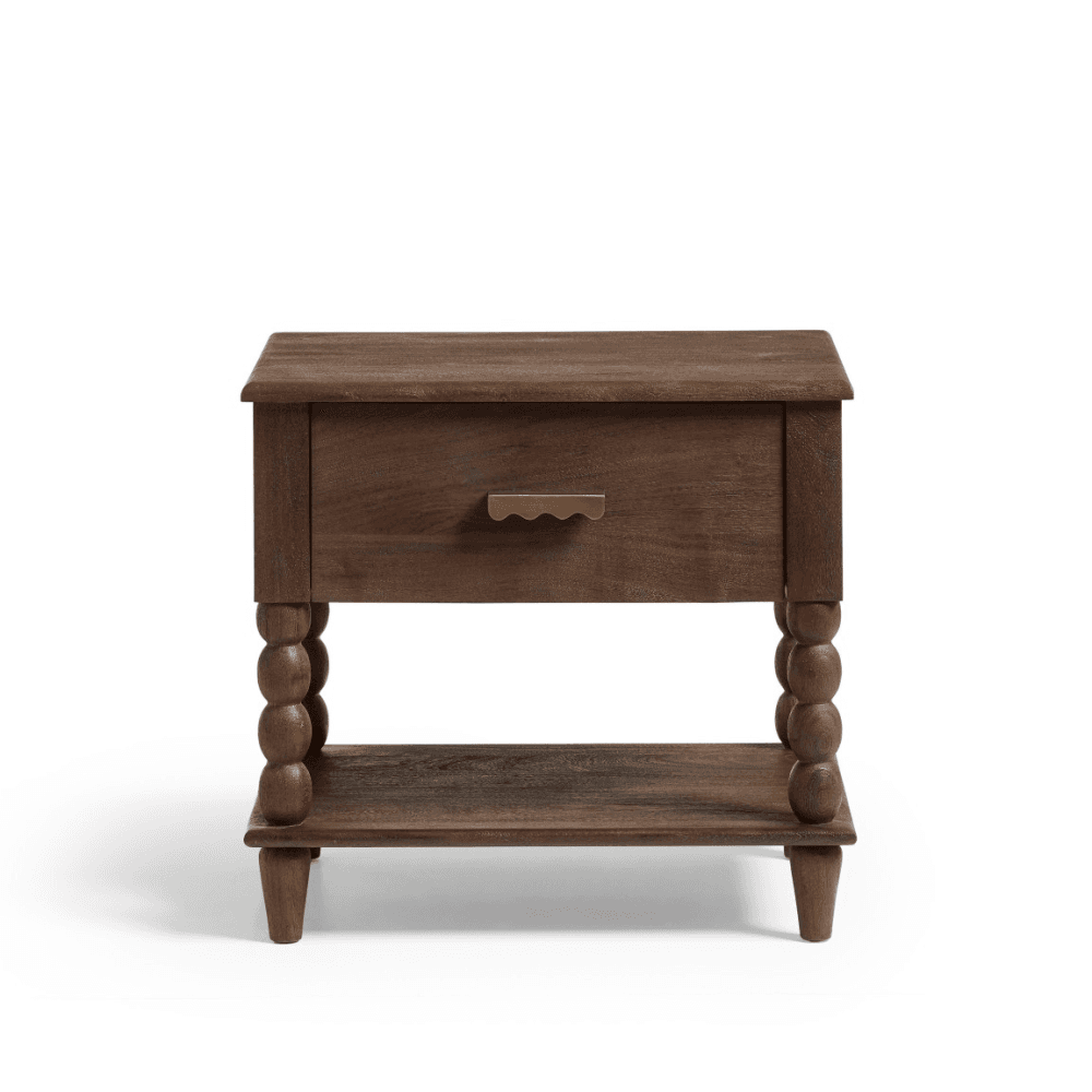 Hilltop Bedside Table, Smoked Acacia